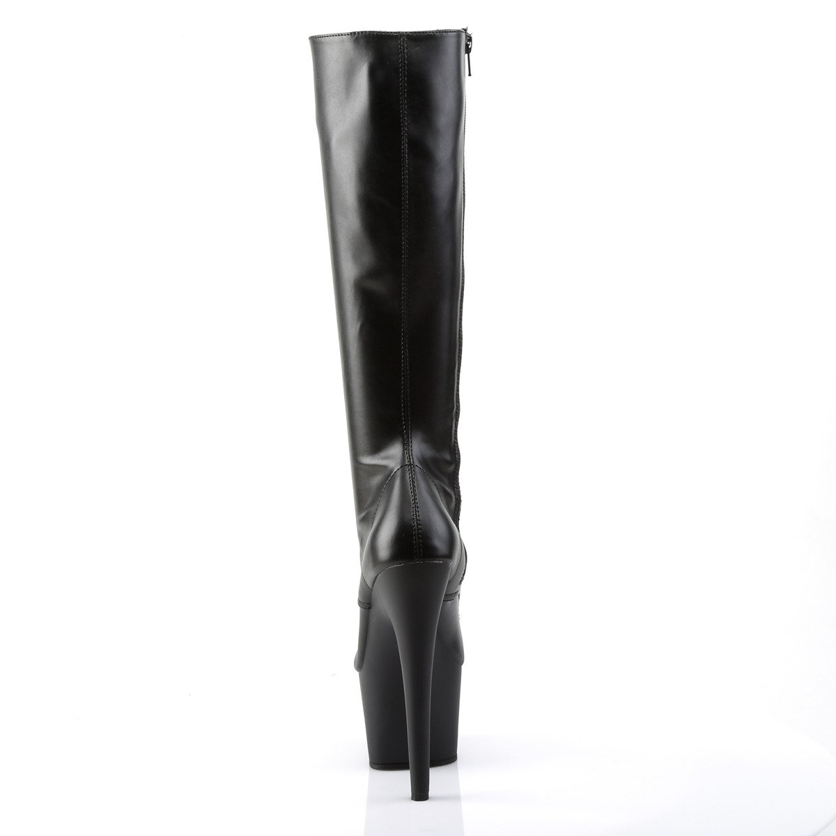 Pleaser Adore-2023 B/PU - Black High-Platform Knee High Boots