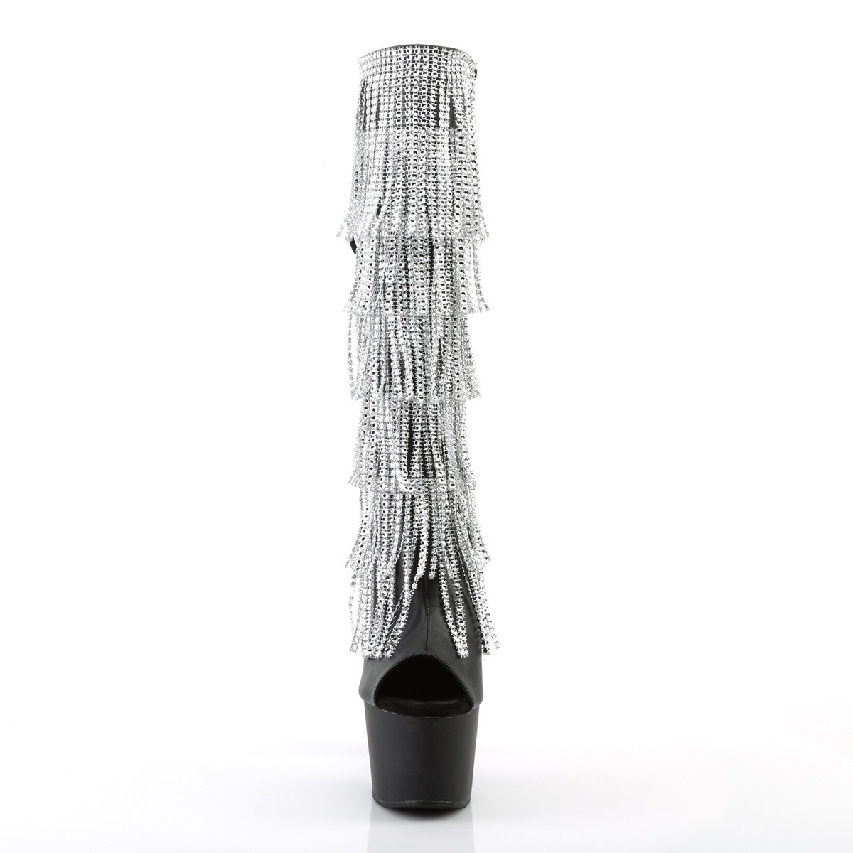 Pleaser Adore-2024RSF BPU/M - Black High-Platform Peep Toe Boots