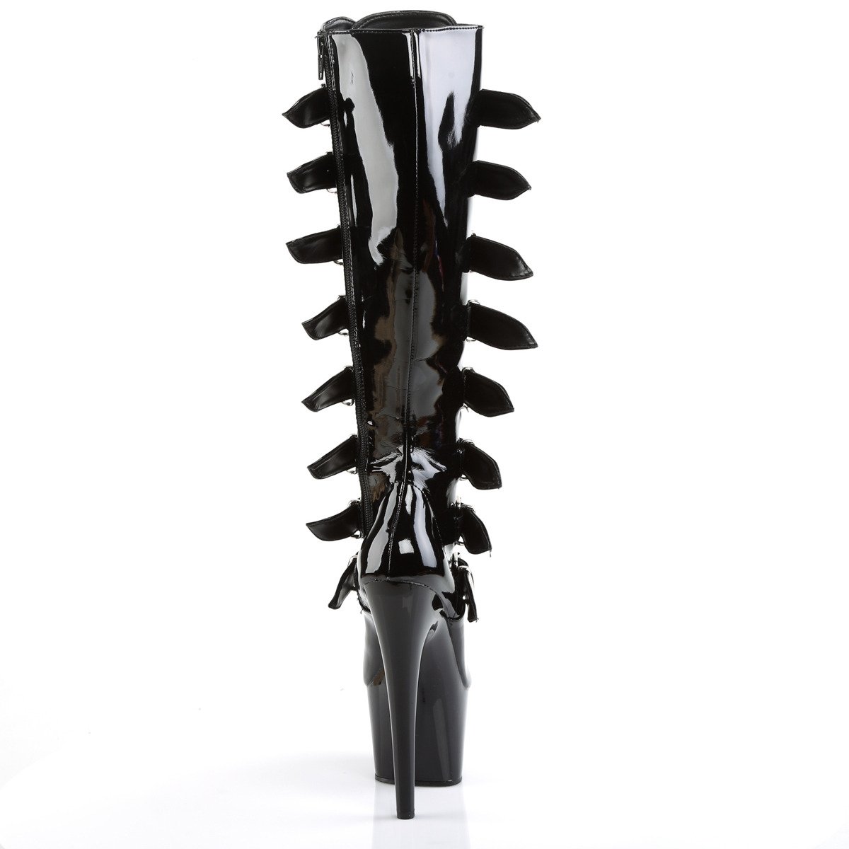Pleaser Adore-2043 B/M - Shiny Black High-Platform Knee High Boots