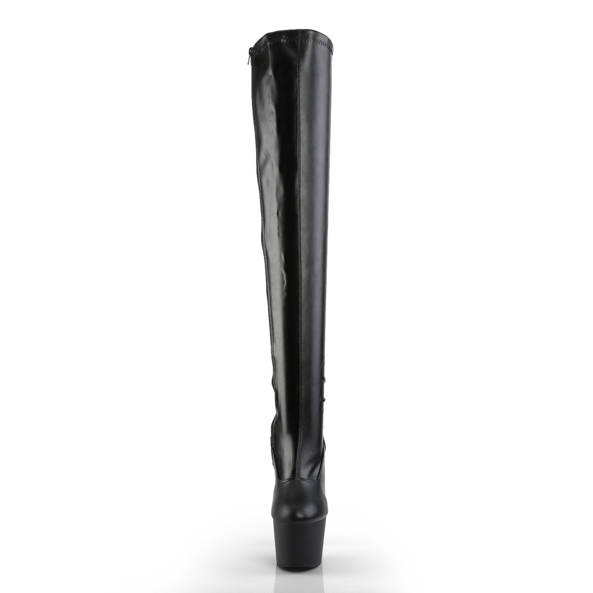 Pleaser Adore-3000 B/PU - Black High-Platform Thigh High Boots
