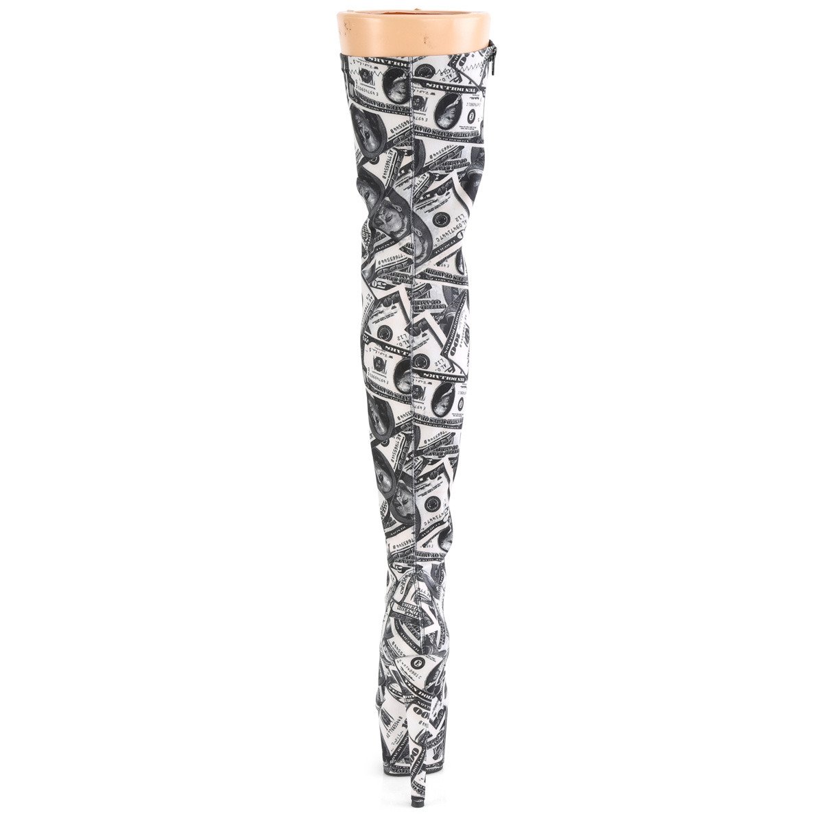 Pleaser Adore-3000DP W-BFA/M - White High-Platform Thigh High Boots