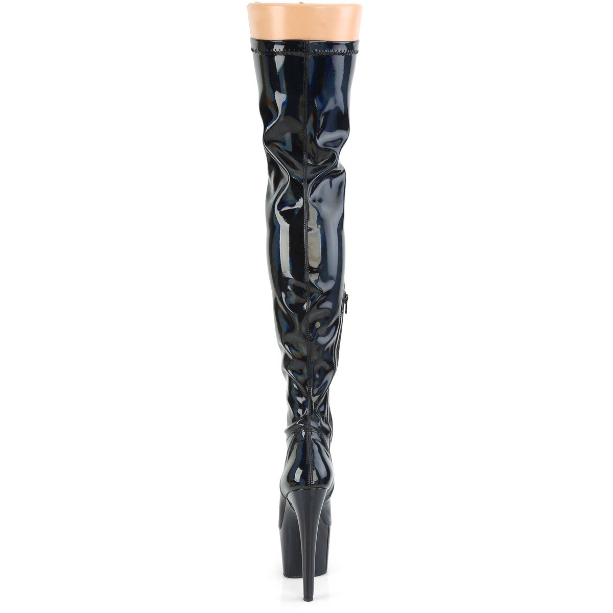 Pleaser Adore-3000HWR BHG/M - Shiny Black High-Platform Thigh High Boots