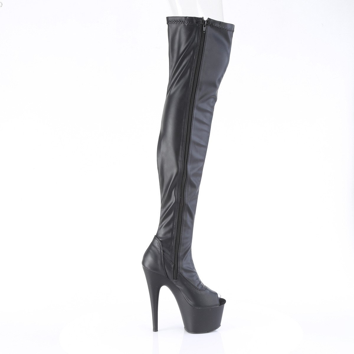 Pleaser Adore-3011 BPU/M - Black High-Platform Thigh High Boots