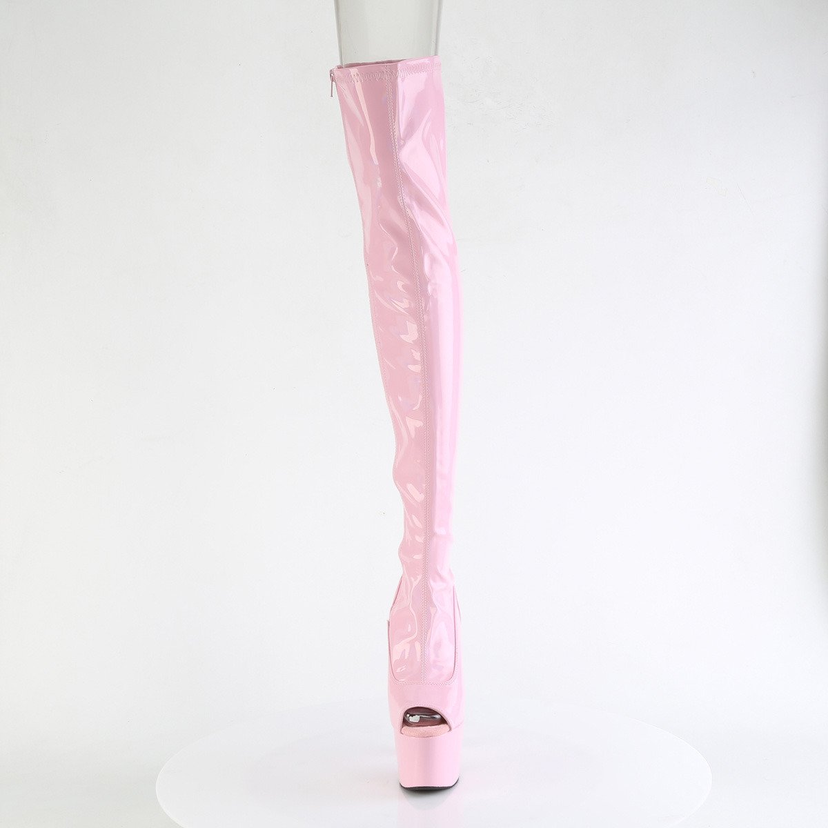 Pleaser Adore-3011HWR BPHG/M - Shiny Pink High-Platform Peep Toe Boots