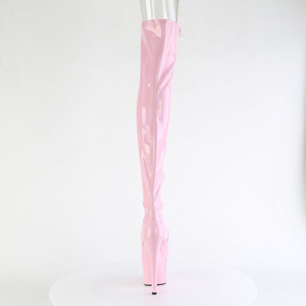 Pleaser Adore-3011HWR BPHG/M - Shiny Pink High-Platform Peep Toe Boots