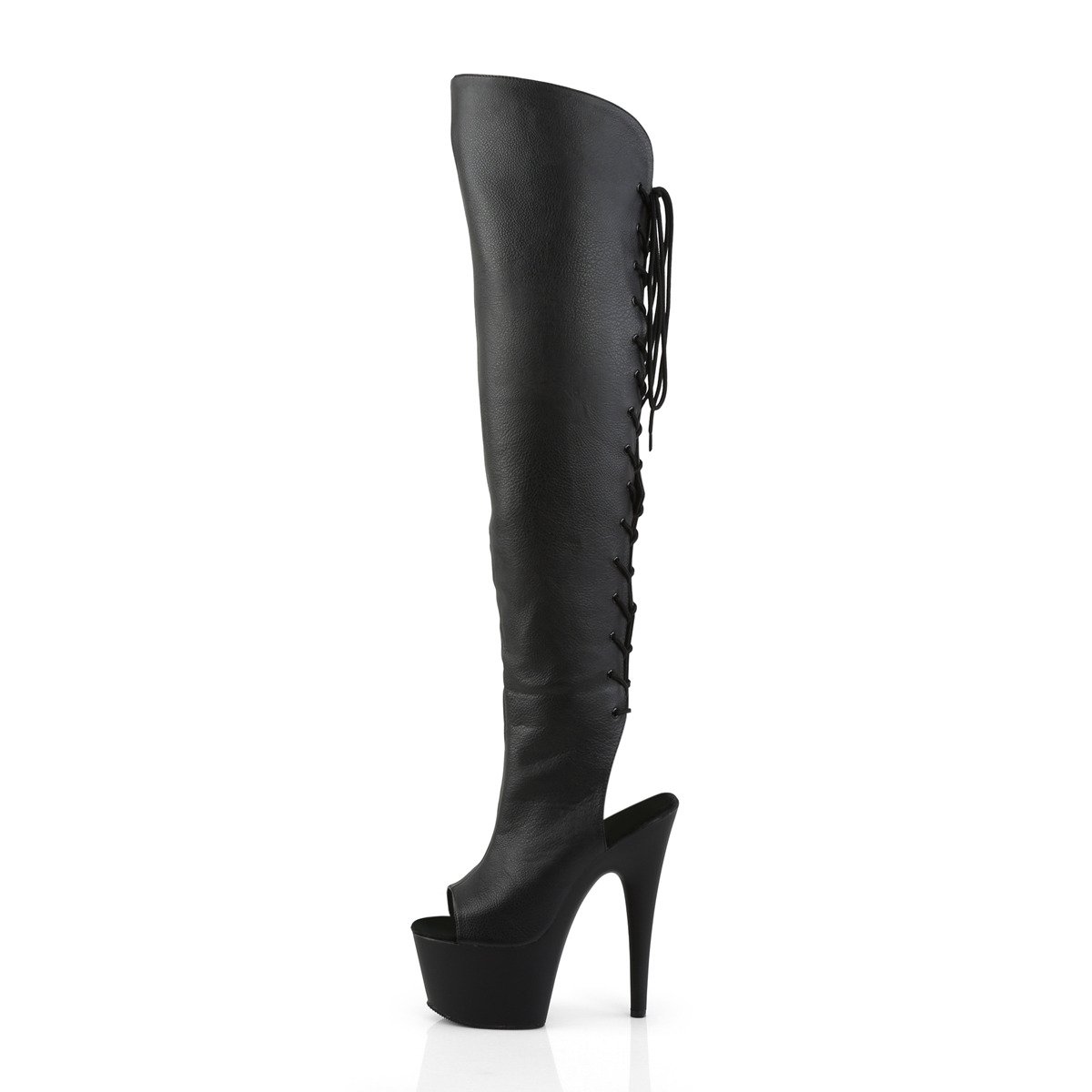 Pleaser Adore-3019 BPU/M - Black High-Platform Thigh High Boots