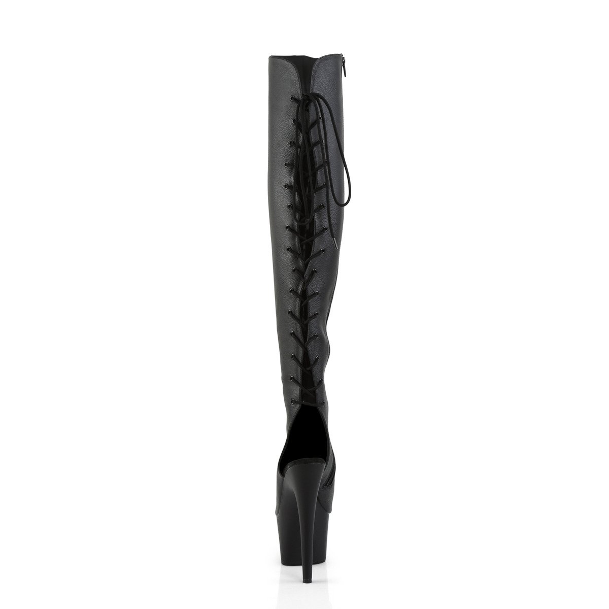 Pleaser Adore-3019 BPU/M - Black High-Platform Thigh High Boots