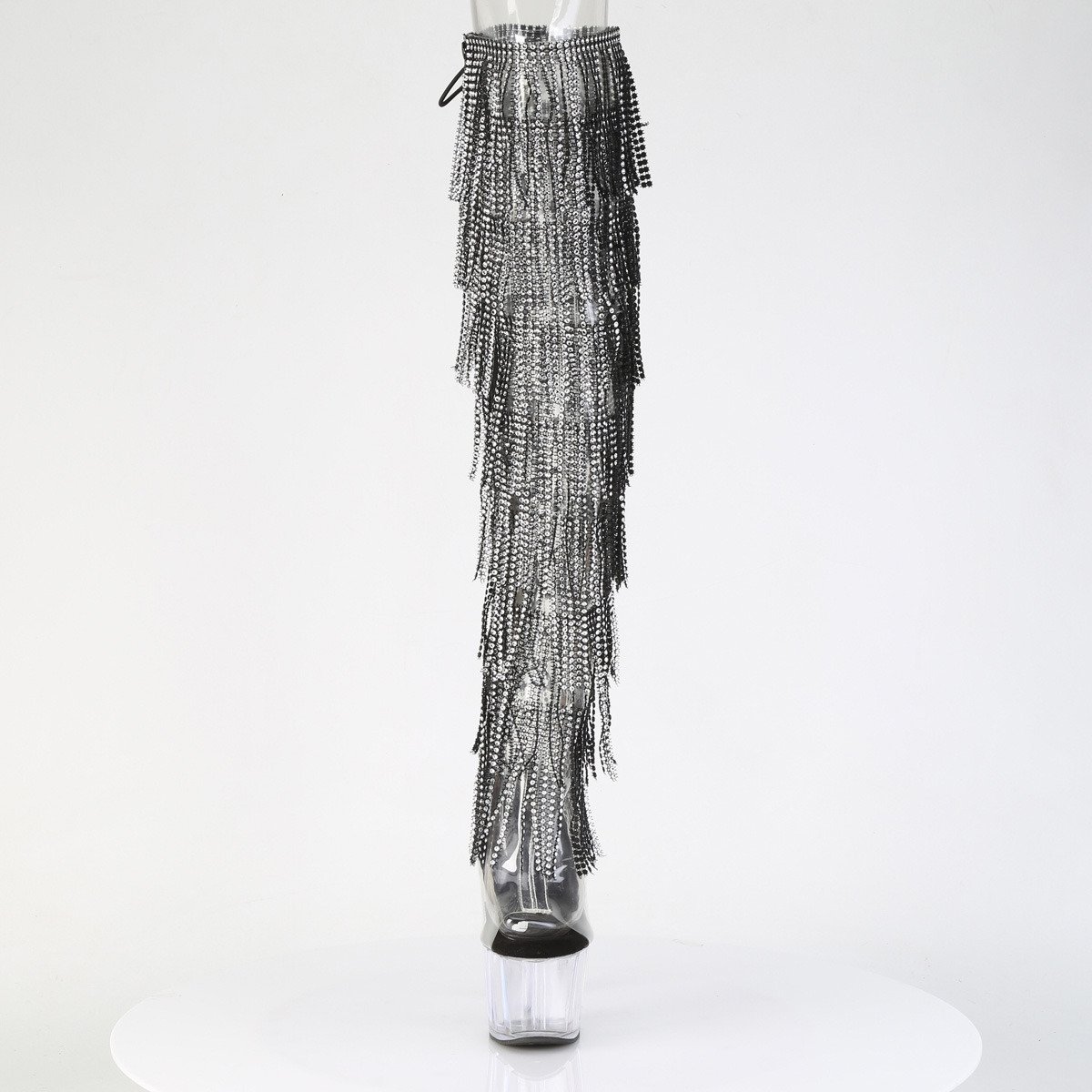 Pleaser Adore-3019C-RSF C-B/C - Black High-Platform Peep Toe Boots