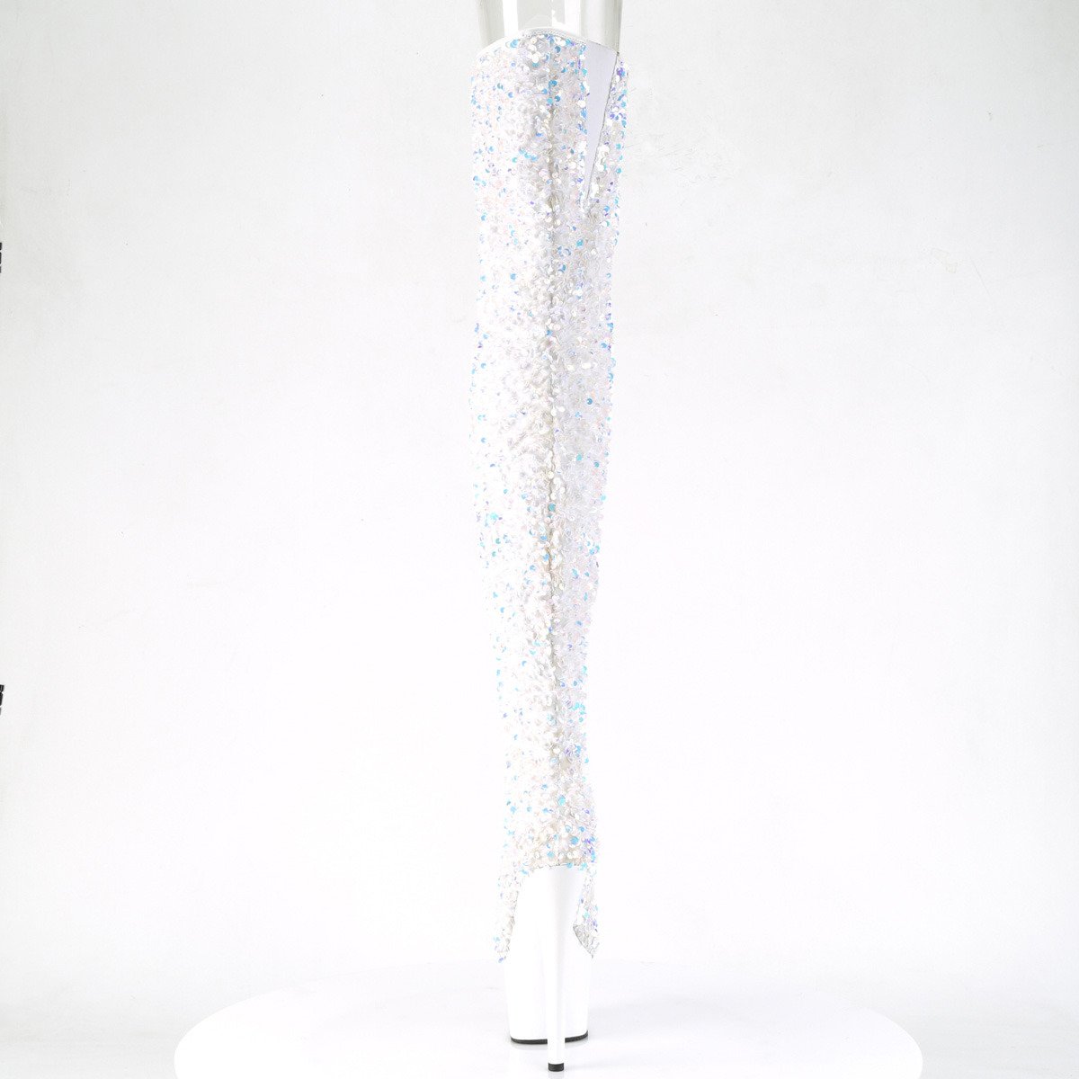 Pleaser Adore-3020 WSQ/M - White High-Platform Thigh High Boots