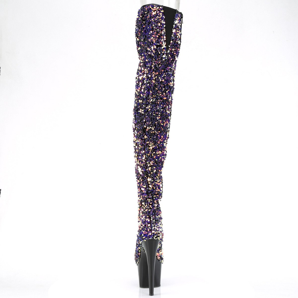 Pleaser Adore-3020 PPSQ/B - Violet High-Platform Thigh High Boots