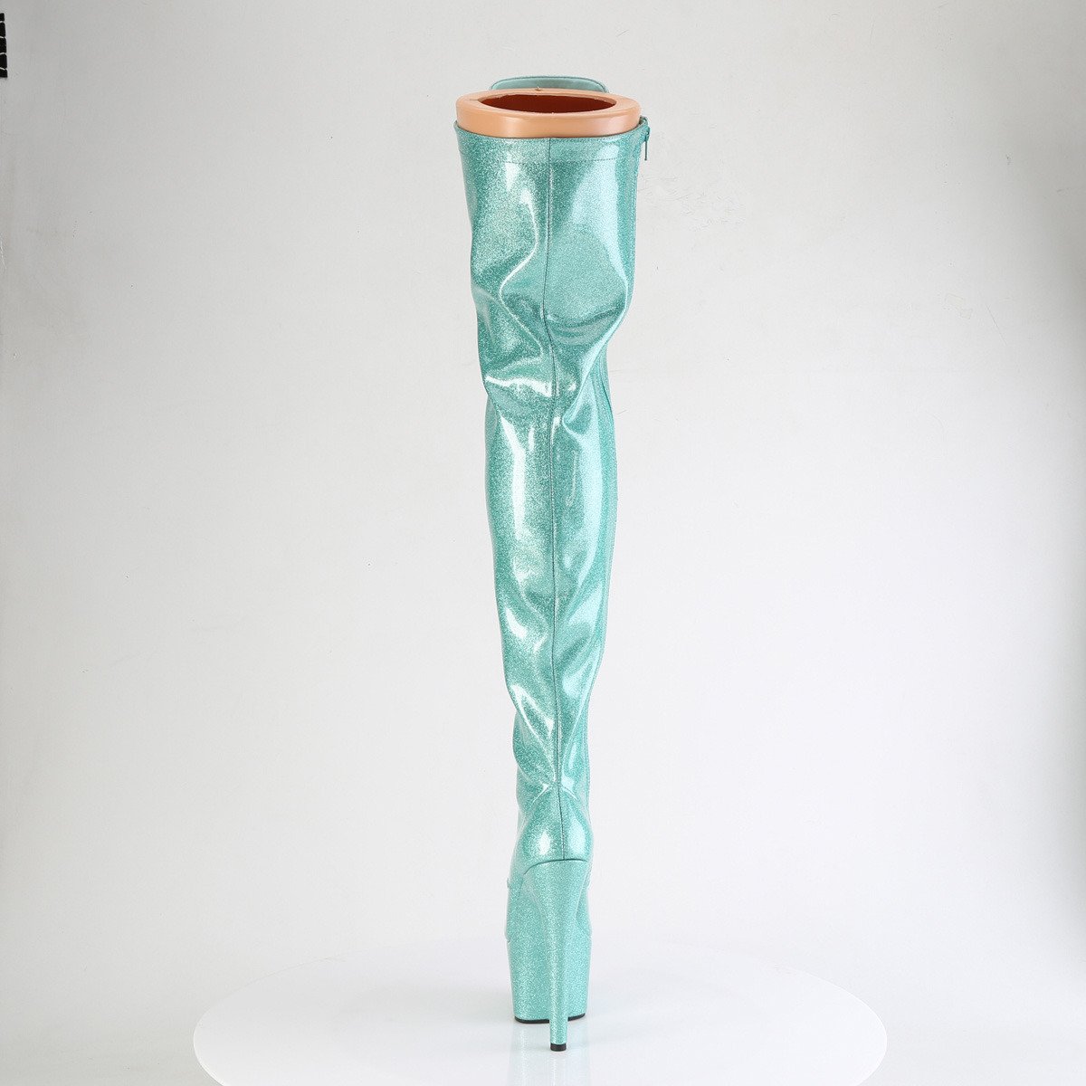 Pleaser Adore-3020GP AQG/M - Shiny Turquoise High-Platform Thigh High Boots