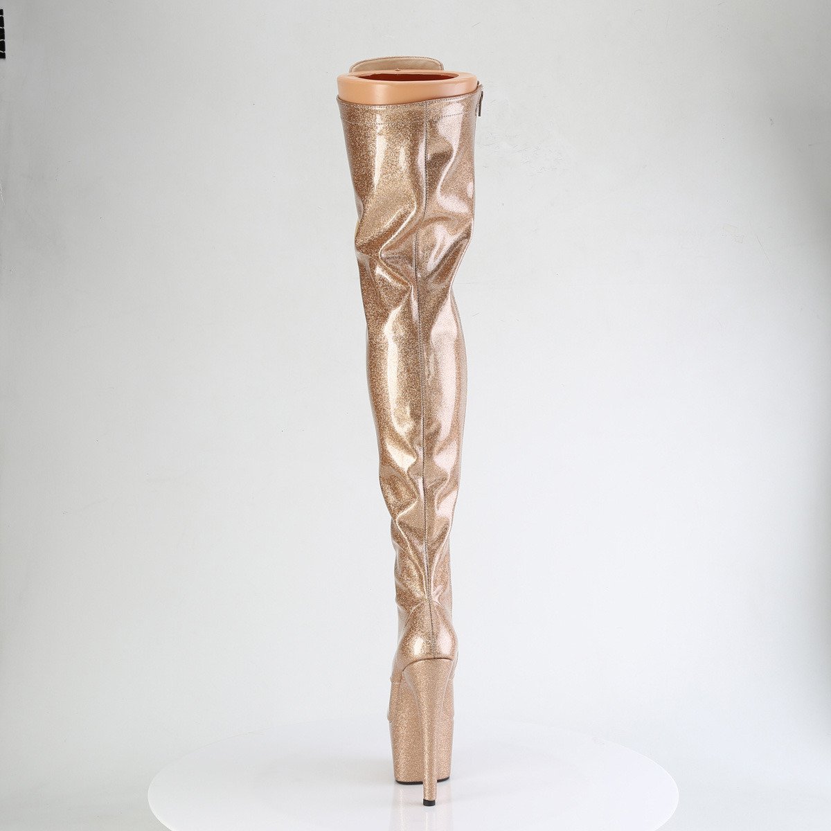 Pleaser Adore-3020GP GG/M - Shiny Gold High-Platform Thigh High Boots