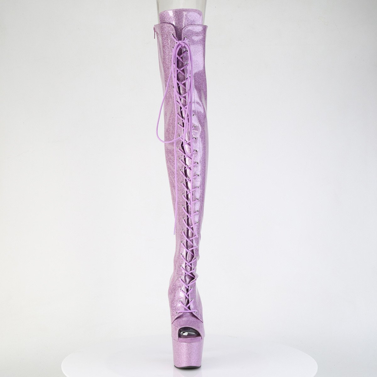 Pleaser Adore-3021GP LLG/M - Shiny Pink High-Platform Thigh High Boots