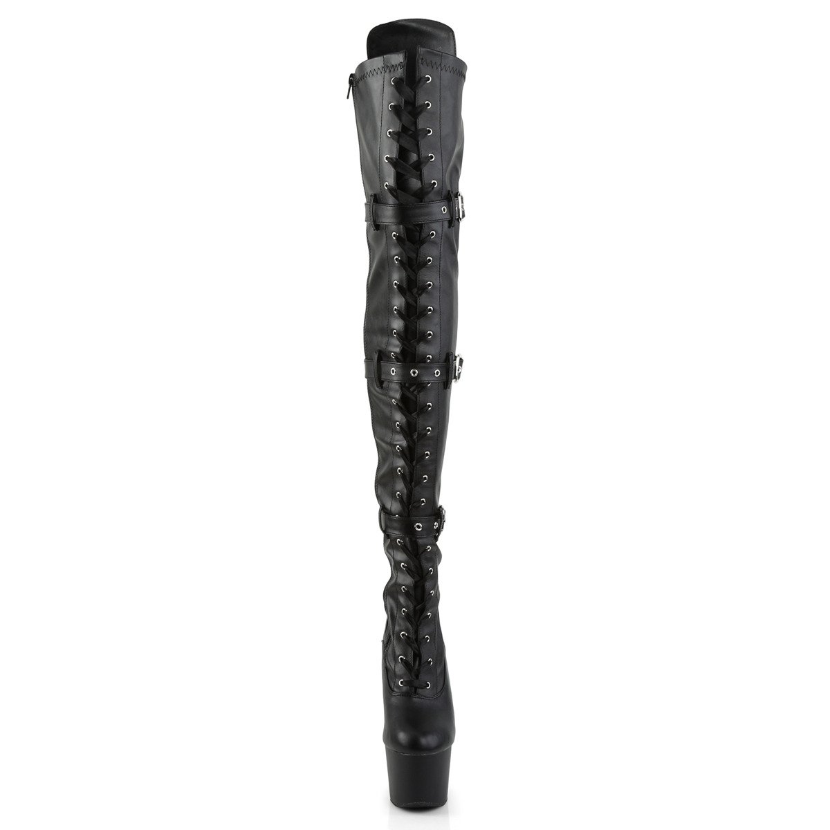 Pleaser Adore-3028 BPU/M - Black High-Platform Thigh High Boots
