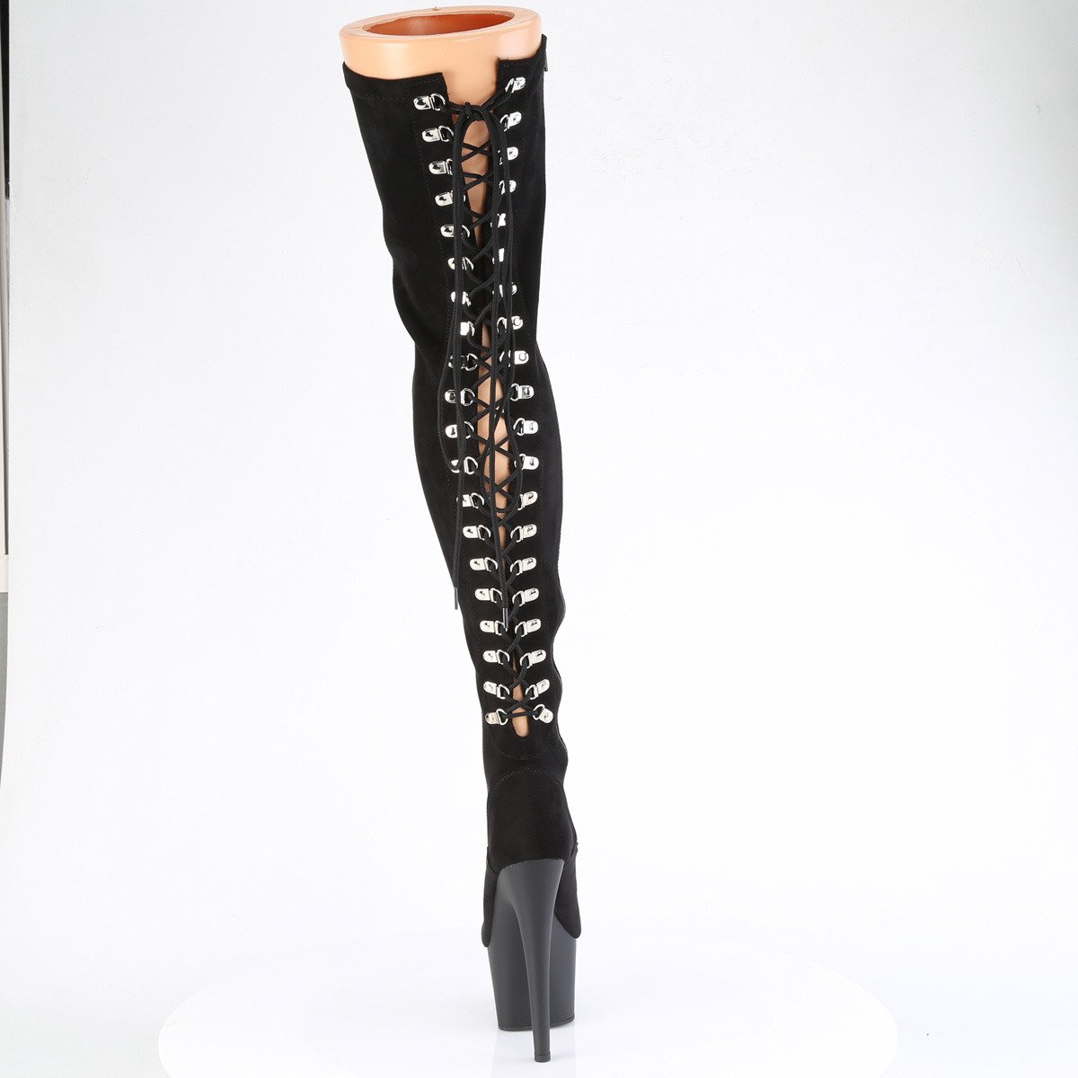 Pleaser Adore-3063 BMF/M - Black High-Platform Thigh High Boots