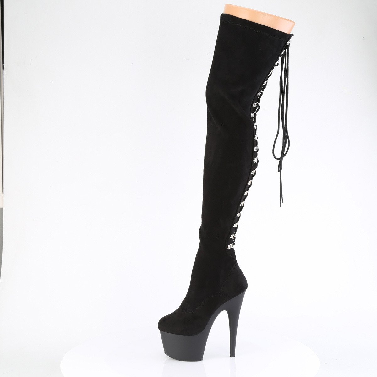 Pleaser Adore-3063 BMF/M - Black High-Platform Thigh High Boots