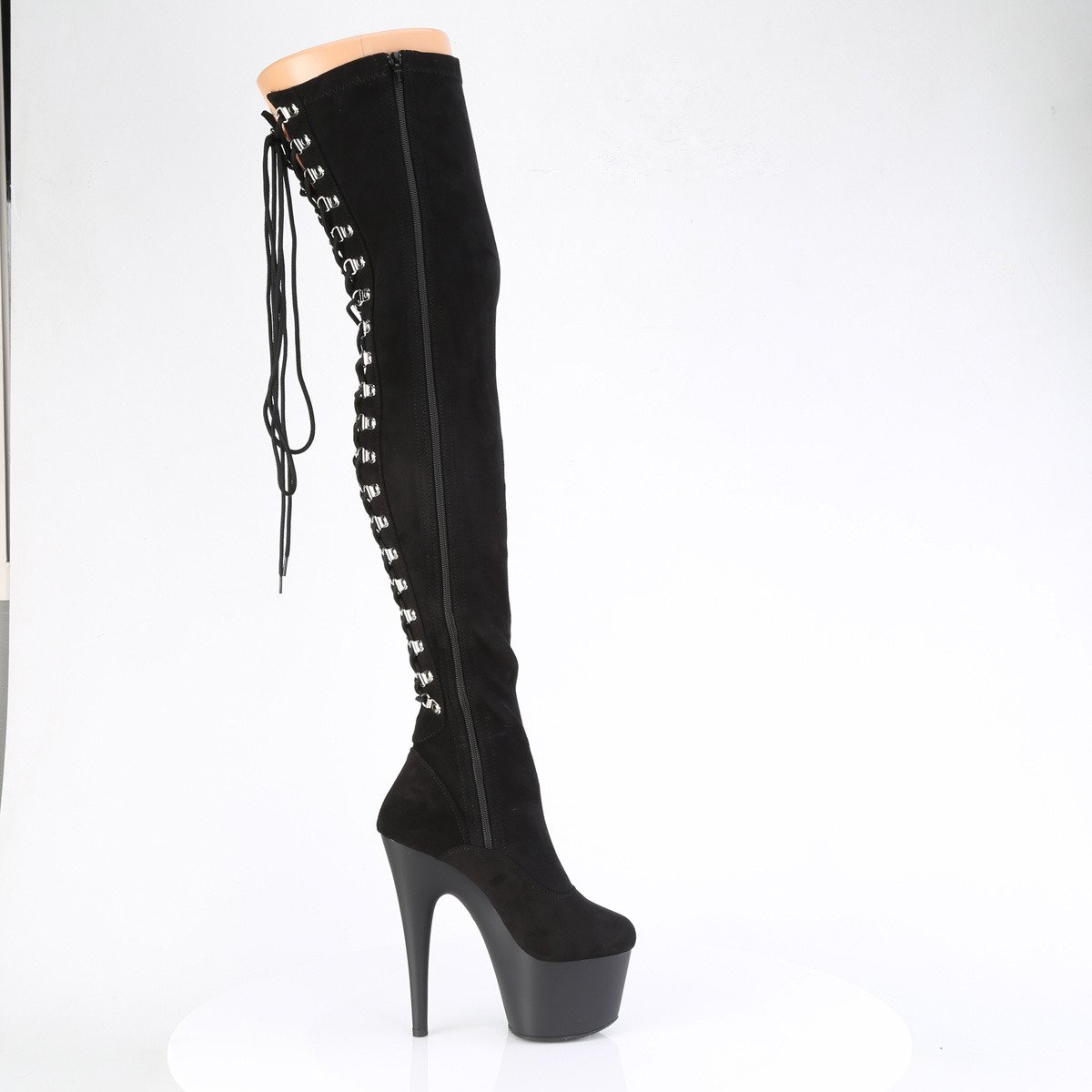 Pleaser Adore-3063 BMF/M - Black High-Platform Thigh High Boots