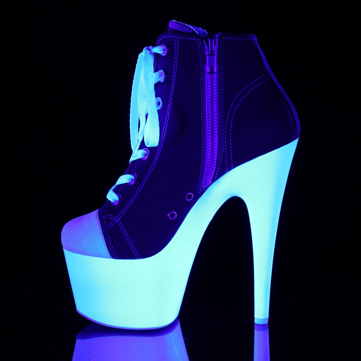 Pleaser Adore-700SK-02 RCA/NW - Red High-Platform Ankle Boots