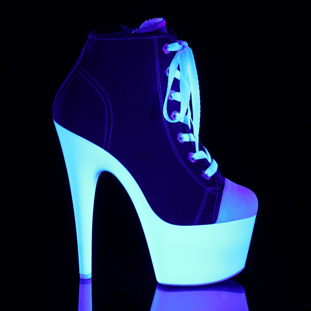 Pleaser Adore-700SK-02 RCA/NW - Red High-Platform Ankle Boots