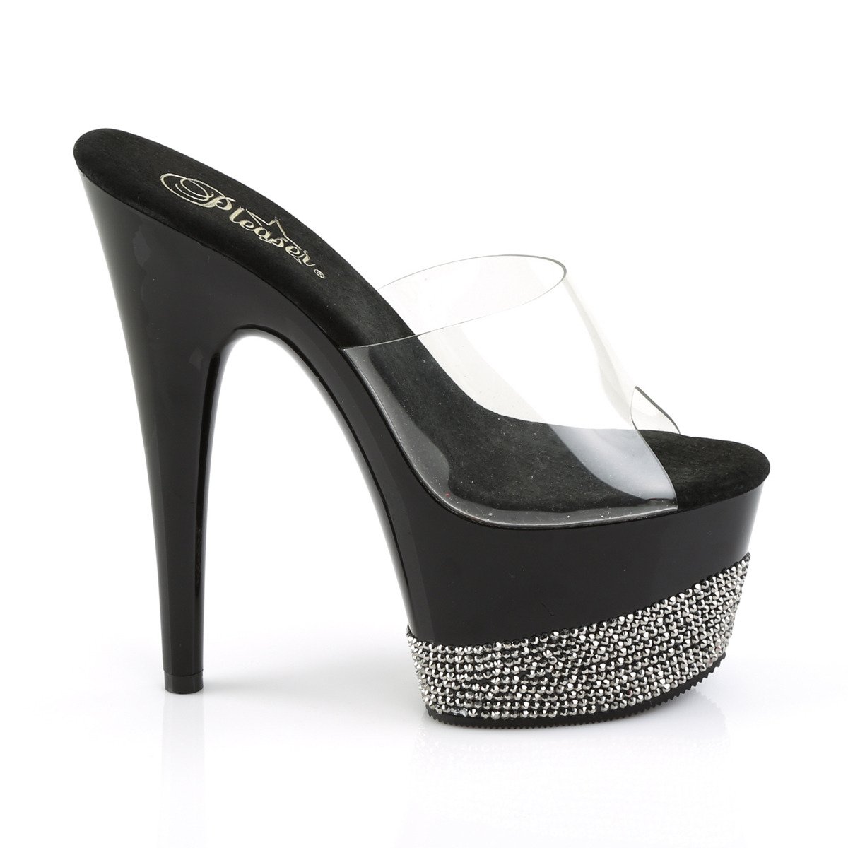 Pleaser Adore-701-3 C/B-PW - Clear High-Platform Sandals