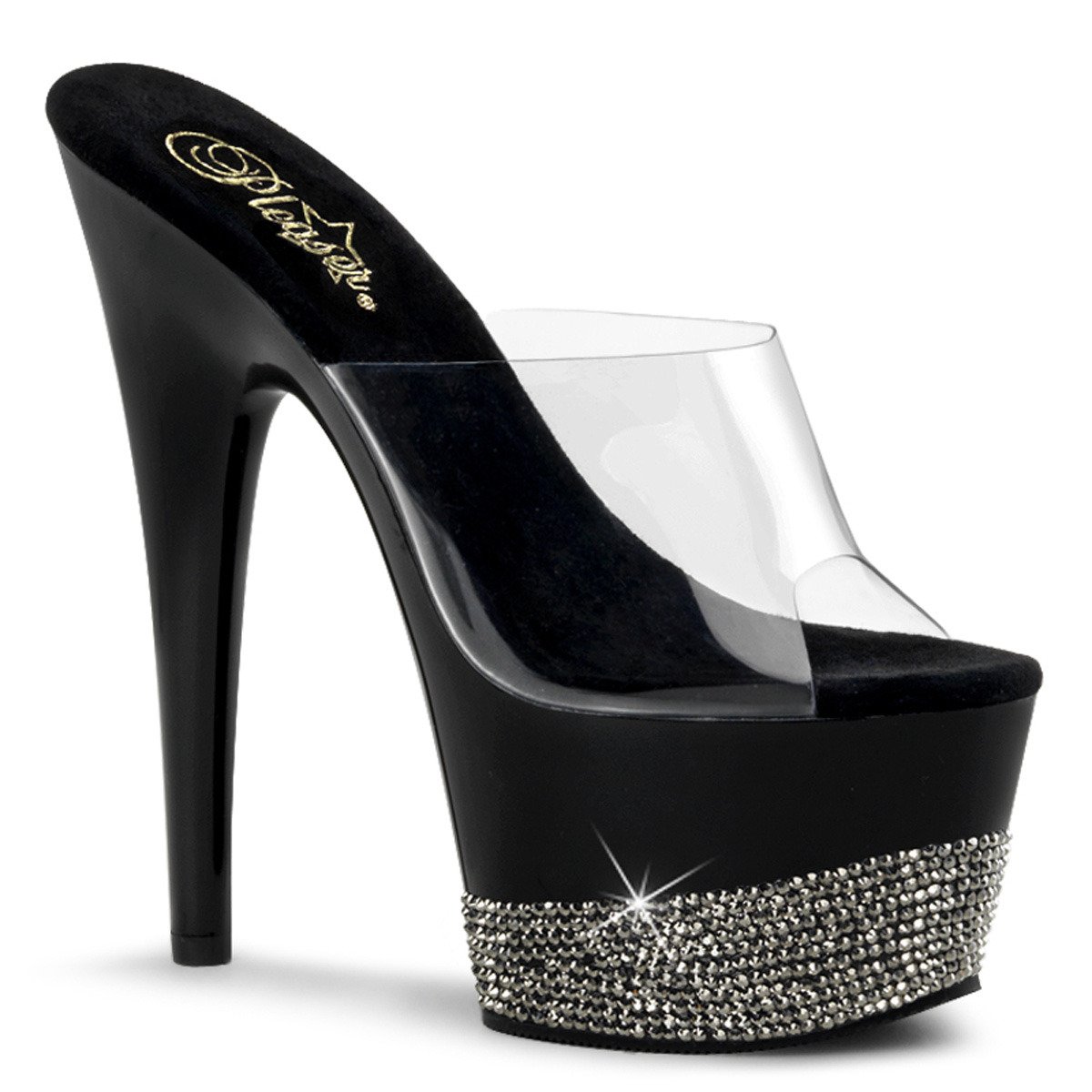 Pleaser Adore-701-3 C/B-PW - Clear High-Platform Sandals