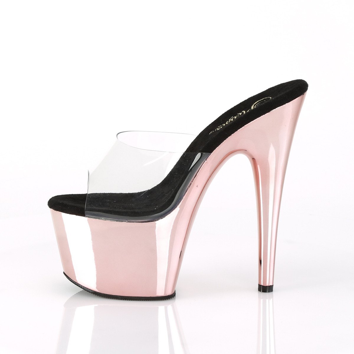 Pleaser Adore-701 C/ROGLDCH - Clear High-Platform Sandals