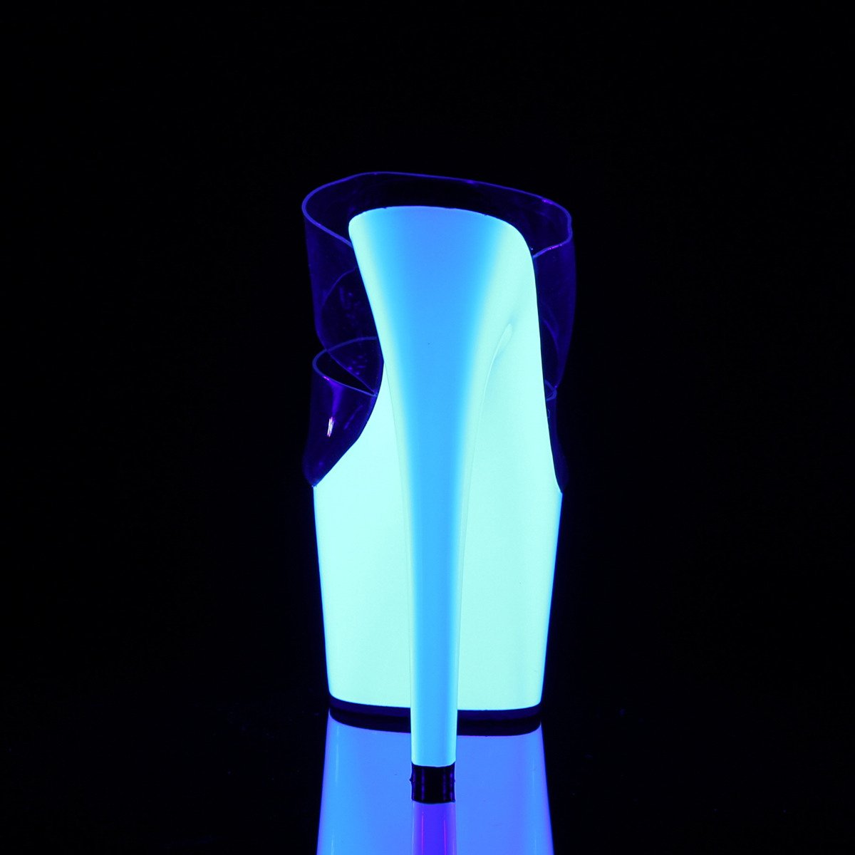 Pleaser Adore-702UV C/NW - Clear Uv Reactive High-Platform Sandals