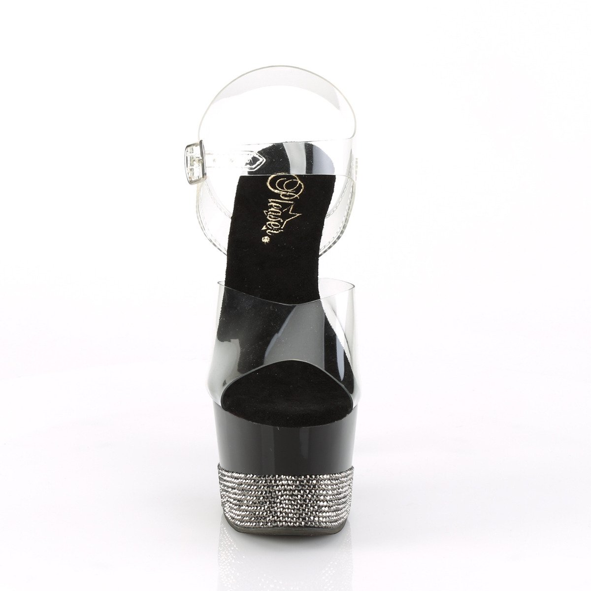 Pleaser Adore-708-3 C/B-PW - Clear High-Platform Sandals