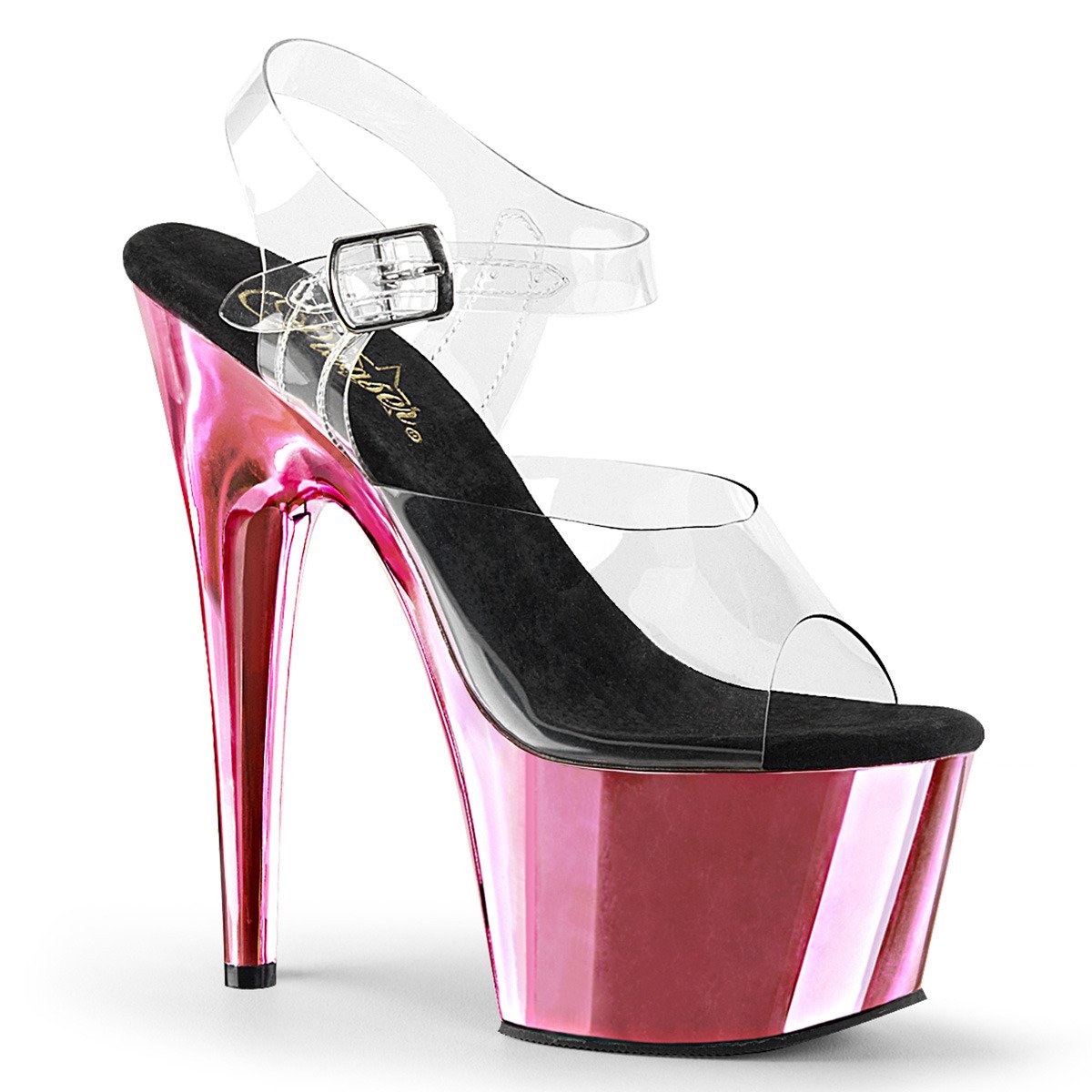 Pleaser Adore-708 C/BPCH - Clear High-Platform Sandals