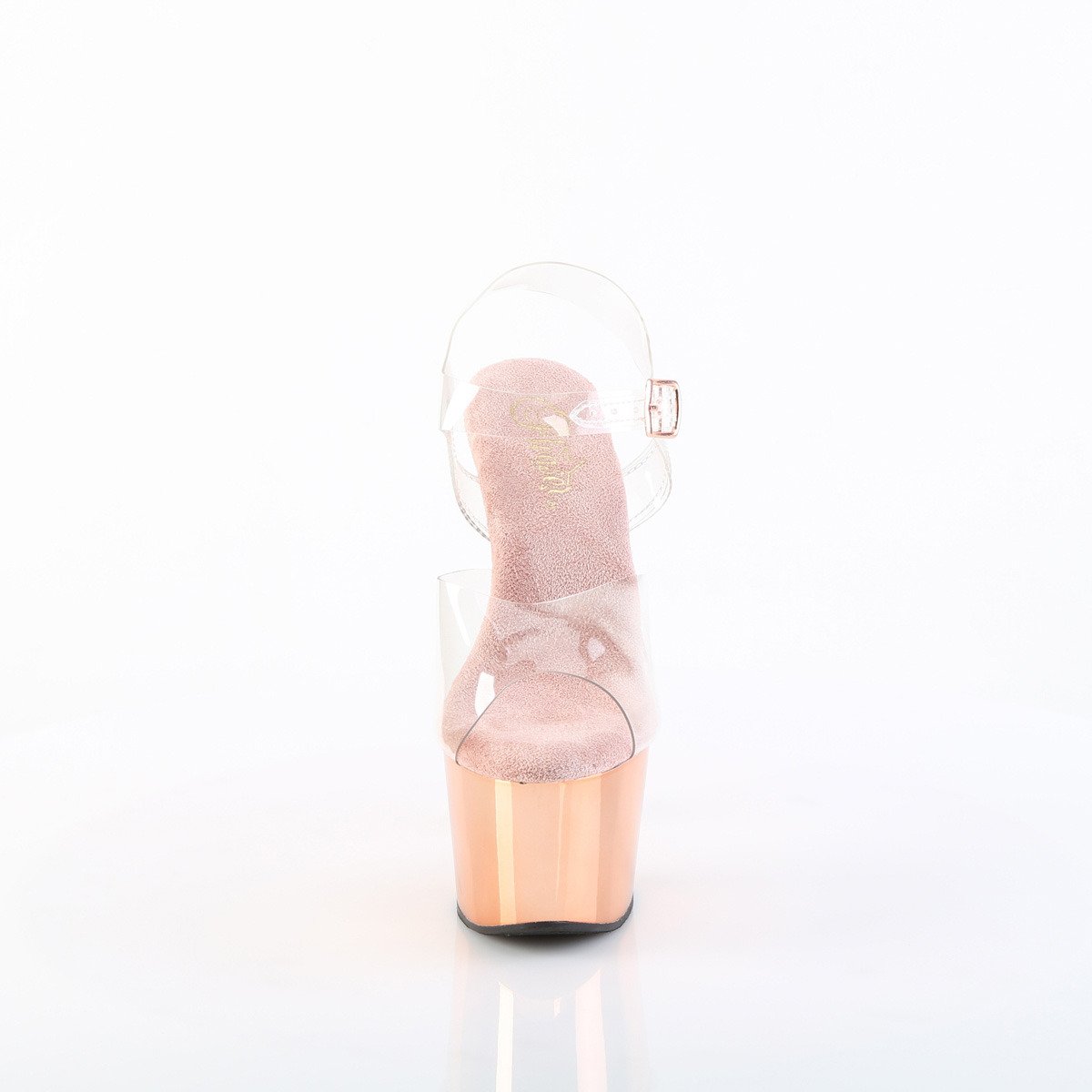 Pleaser Adore-708 C-M/ROGLDCH - Clear High-Platform Sandals
