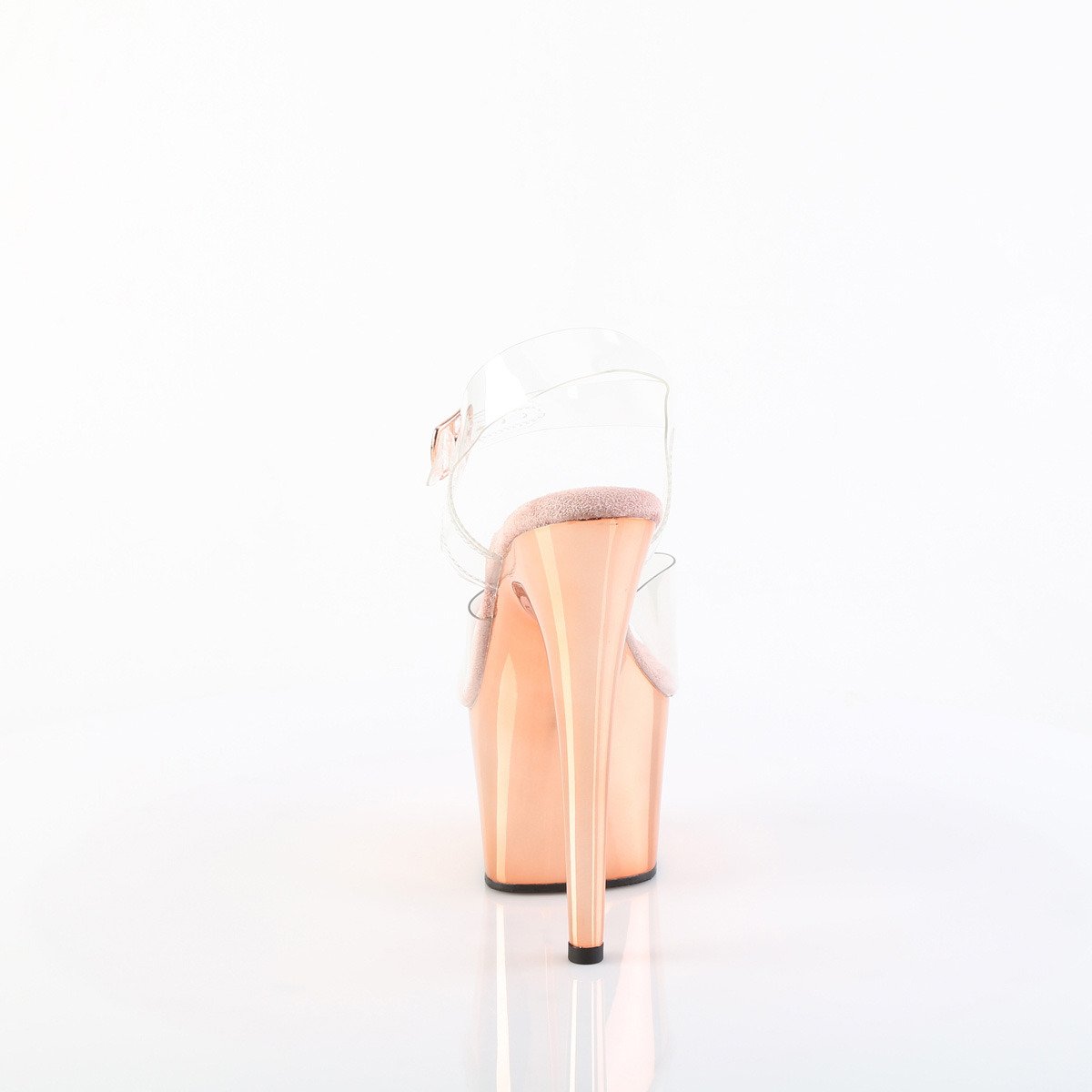 Pleaser Adore-708 C-M/ROGLDCH - Clear High-Platform Sandals