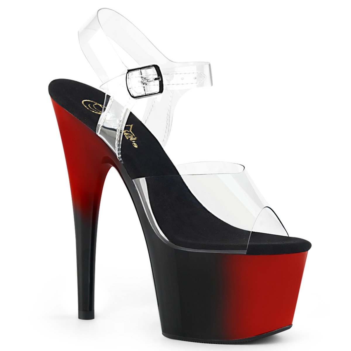 Pleaser Adore-708BR C/R-B - Clear High-Platform Sandals