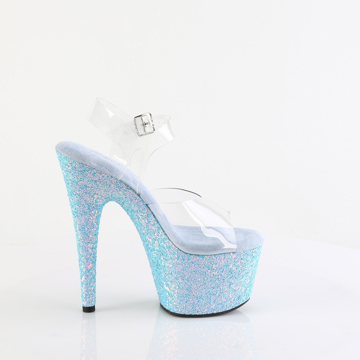Pleaser Adore-708LG C/BBG - Clear High-Platform Sandals
