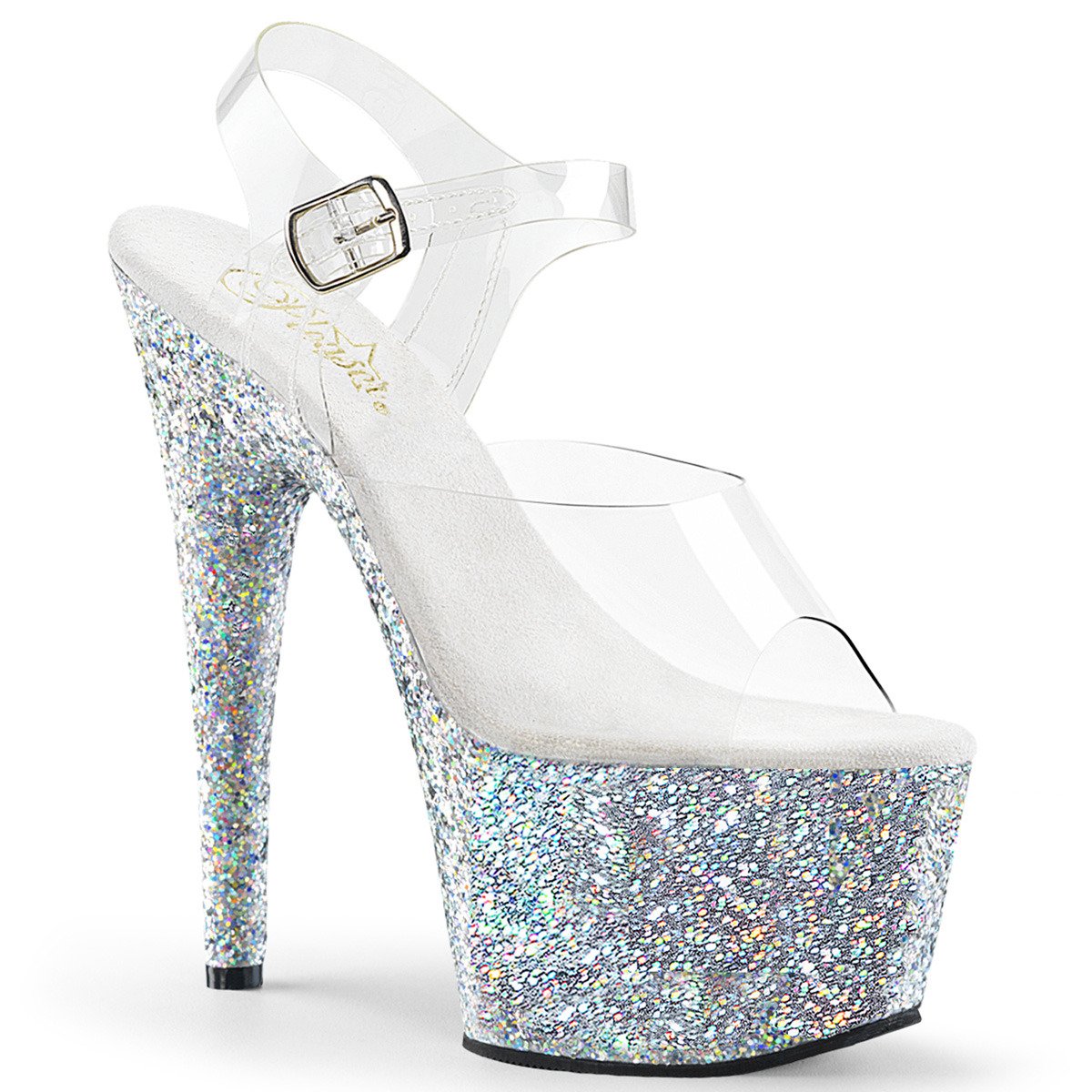 Pleaser Adore-708LG C/SG - Clear High-Platform Sandals