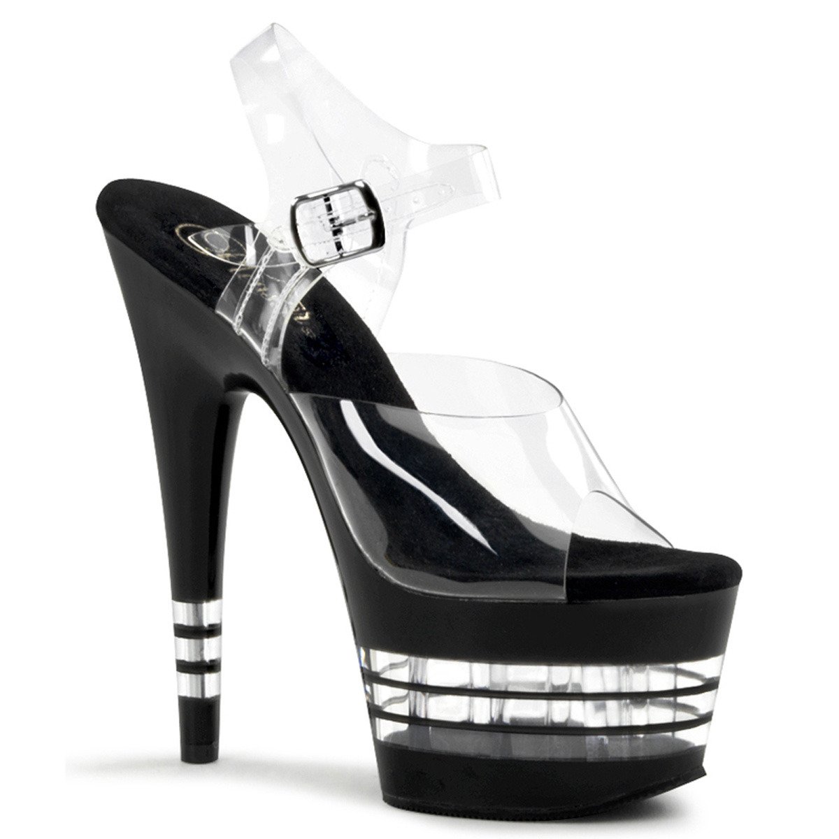 Pleaser Adore-708LN C/B - Clear High-Platform Sandals