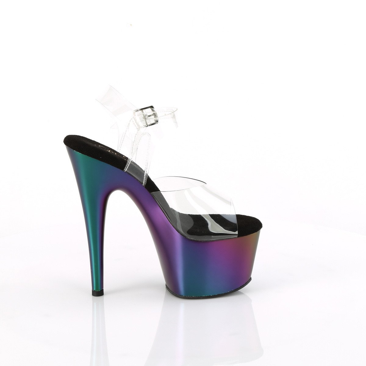 Pleaser Adore-708MCH C/PP-GRNCH - Clear High-Platform Sandals