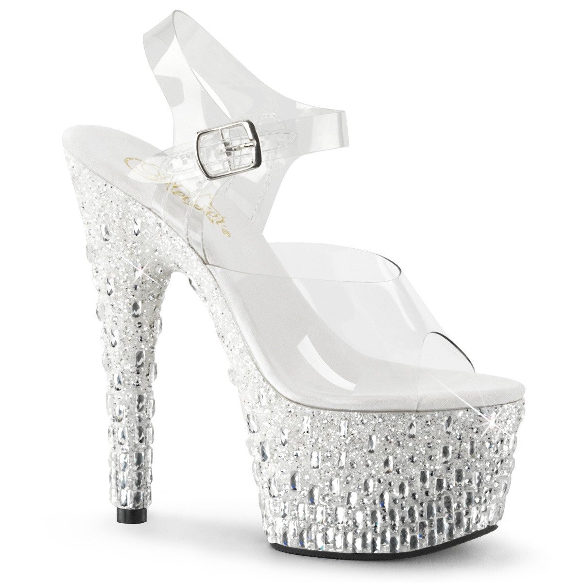 Pleaser Adore-708MR-5 C/W-S - Clear High-Platform Sandals