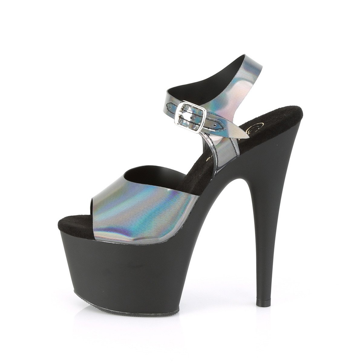 Pleaser Adore-708N-DT PWHGTPU/B - Silver High-Platform Sandals
