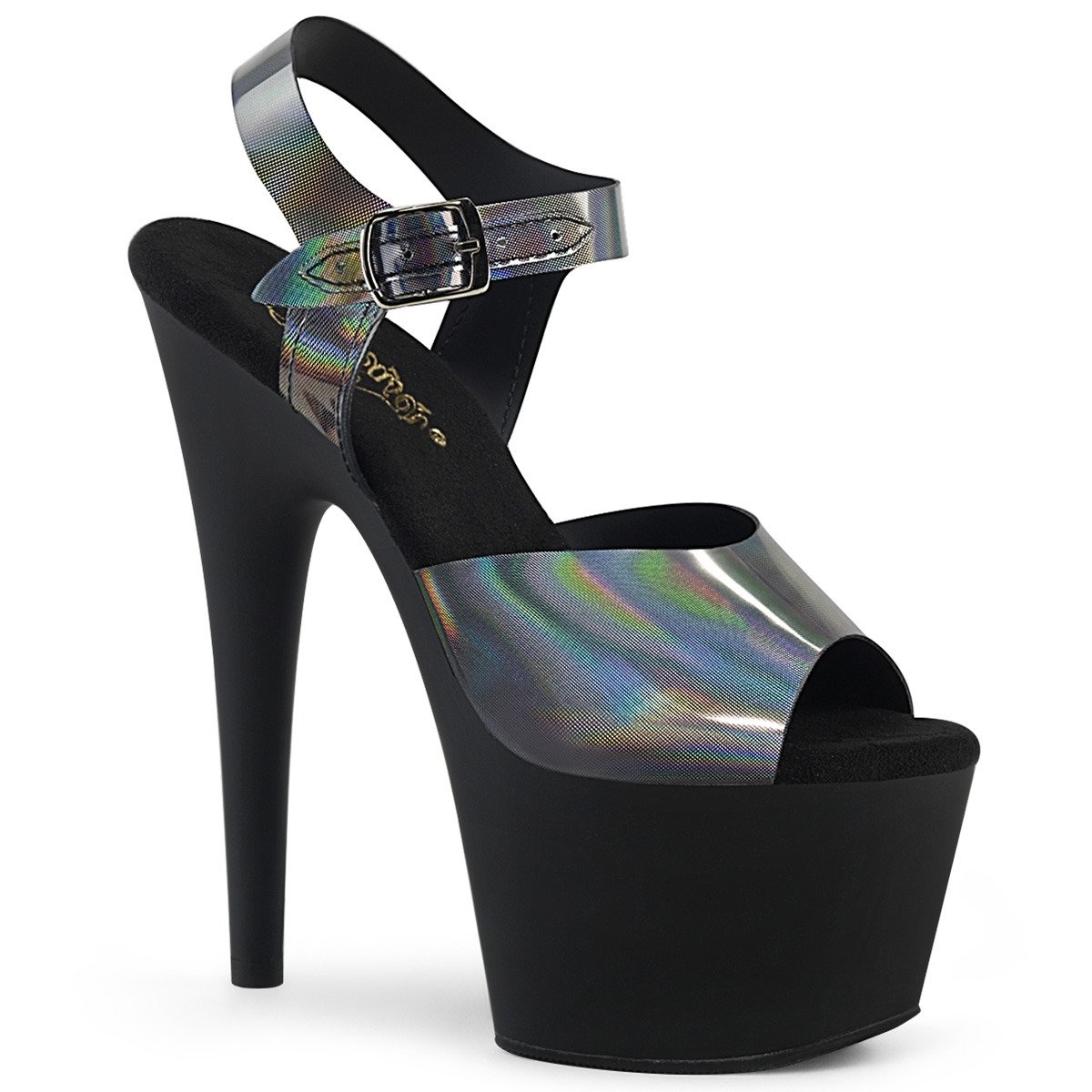 Pleaser Adore-708N-DT PWHGTPU/B - Silver High-Platform Sandals
