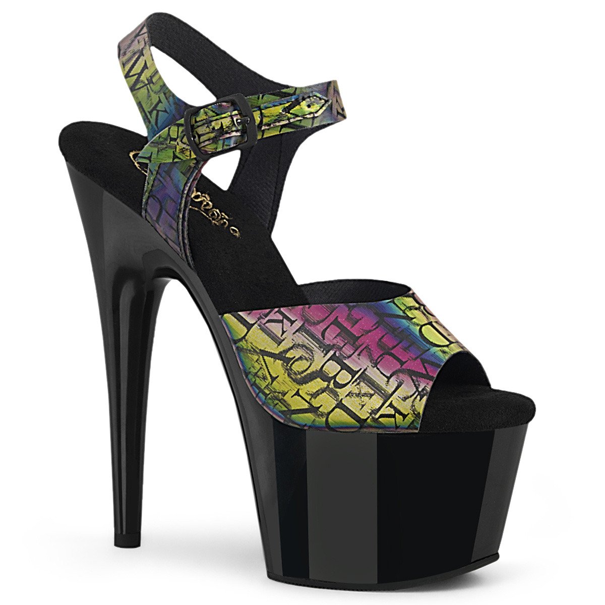 Pleaser Adore-708N-LTP GRN-PP/B - Multicolour High-Platform Sandals