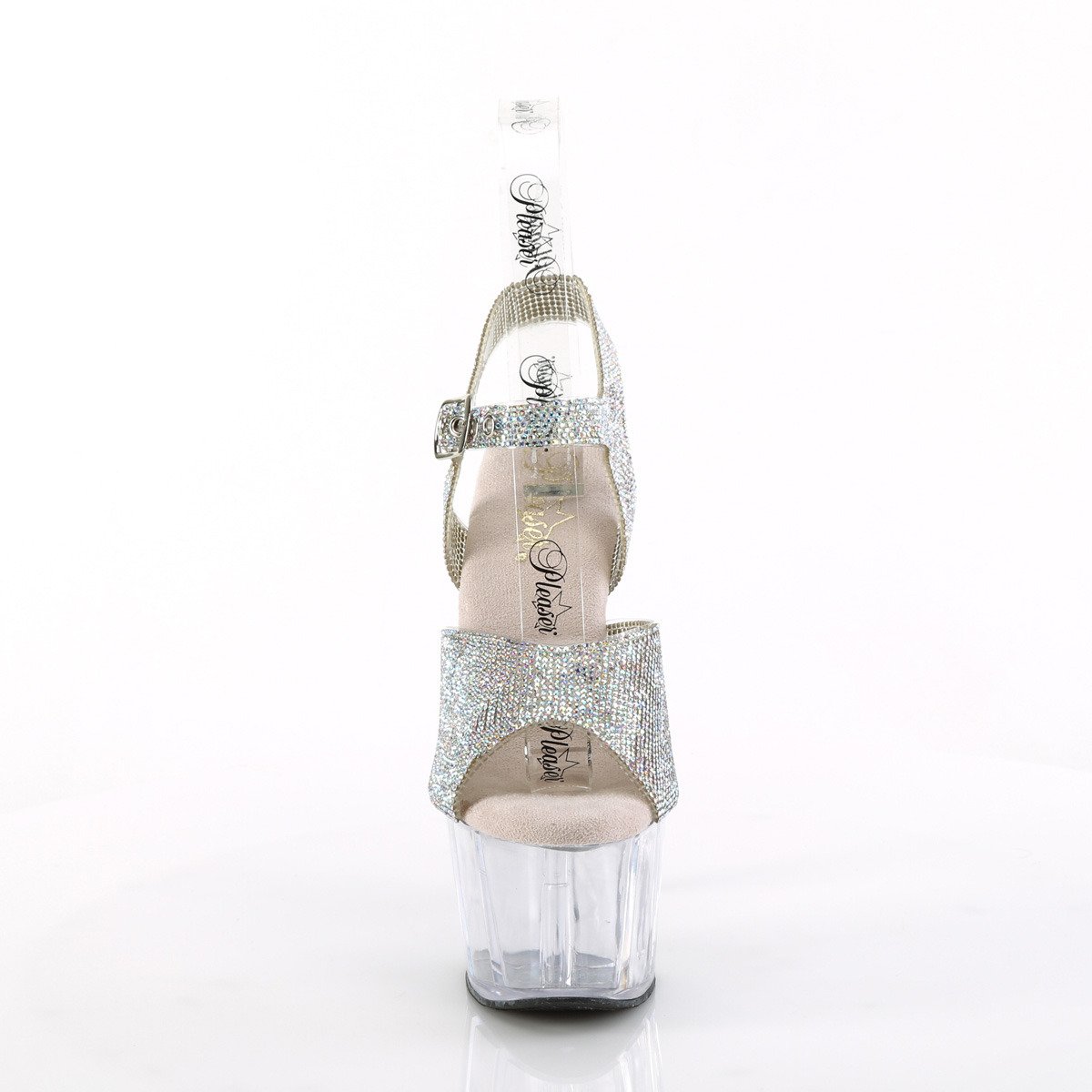 Pleaser Adore-708N-RS SRS-TPU/C - Silver High-Platform Sandals