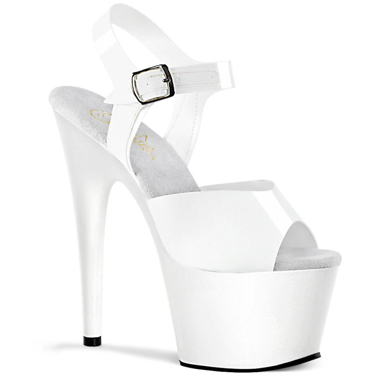 Pleaser Adore-708N WTPU/M - White High-Platform Sandals