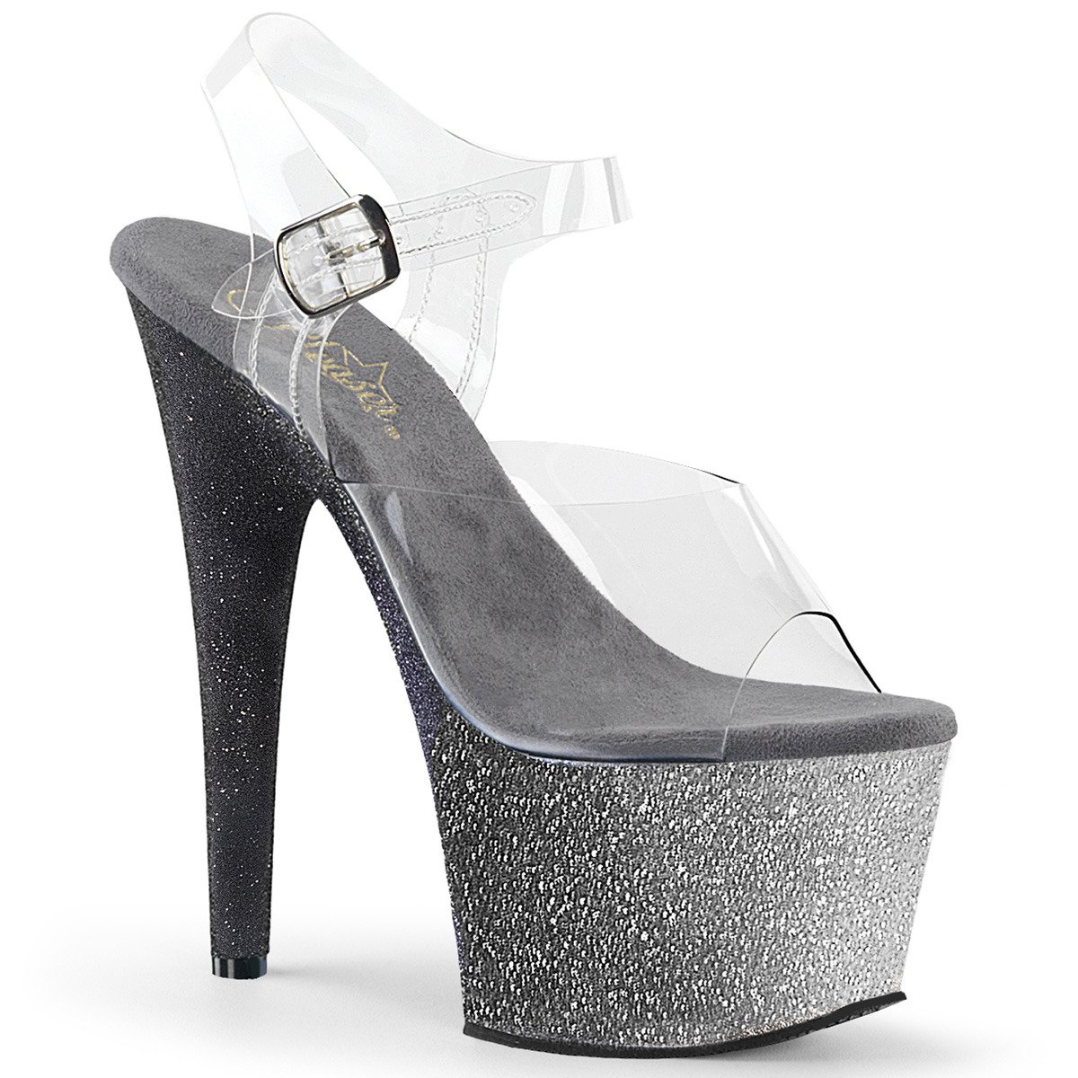 Pleaser Adore-708OMBRE C/S-B - Clear High-Platform Sandals