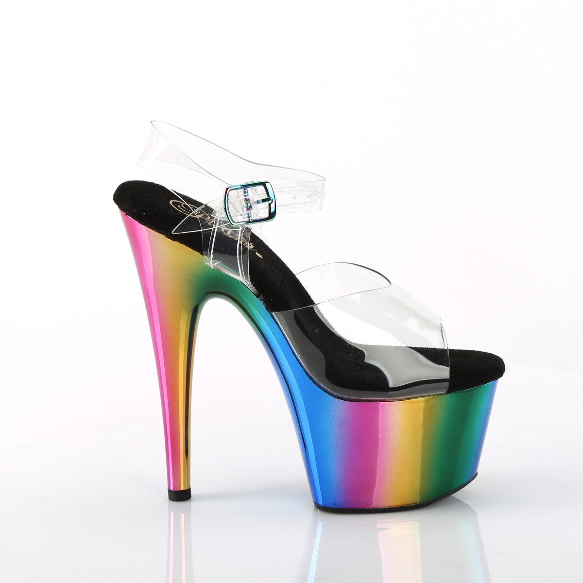 Pleaser Adore-708RC C/RBOWCH - Clear High-Platform Sandals