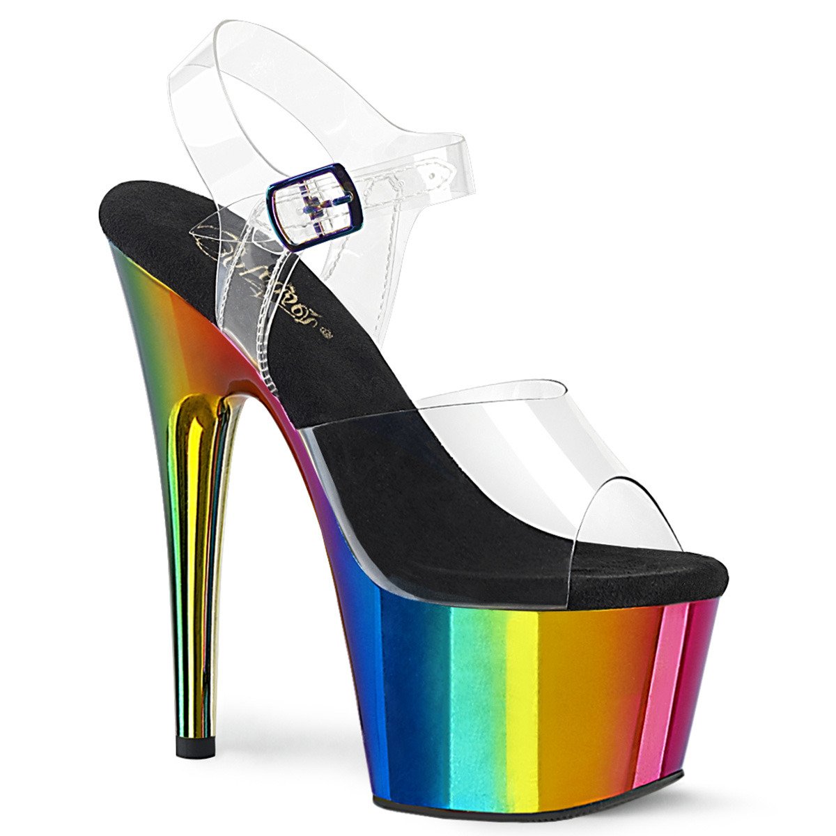 Pleaser Adore-708RC C/RBOWCH - Clear High-Platform Sandals