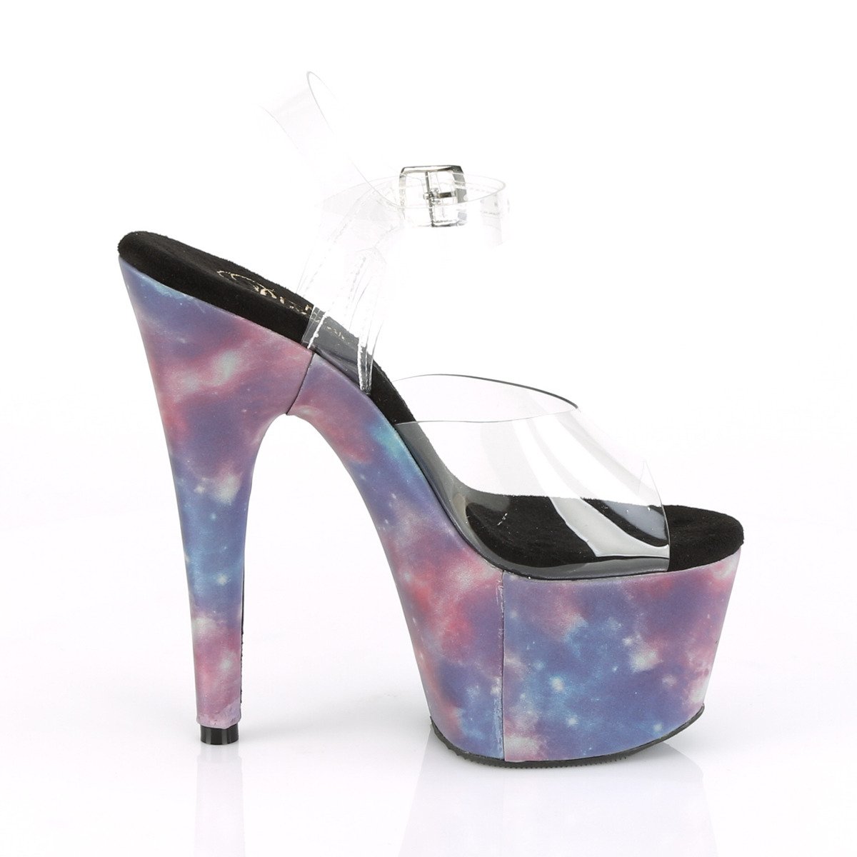 Pleaser Adore-708REFL C/PP-BLU - Clear High-Platform Sandals