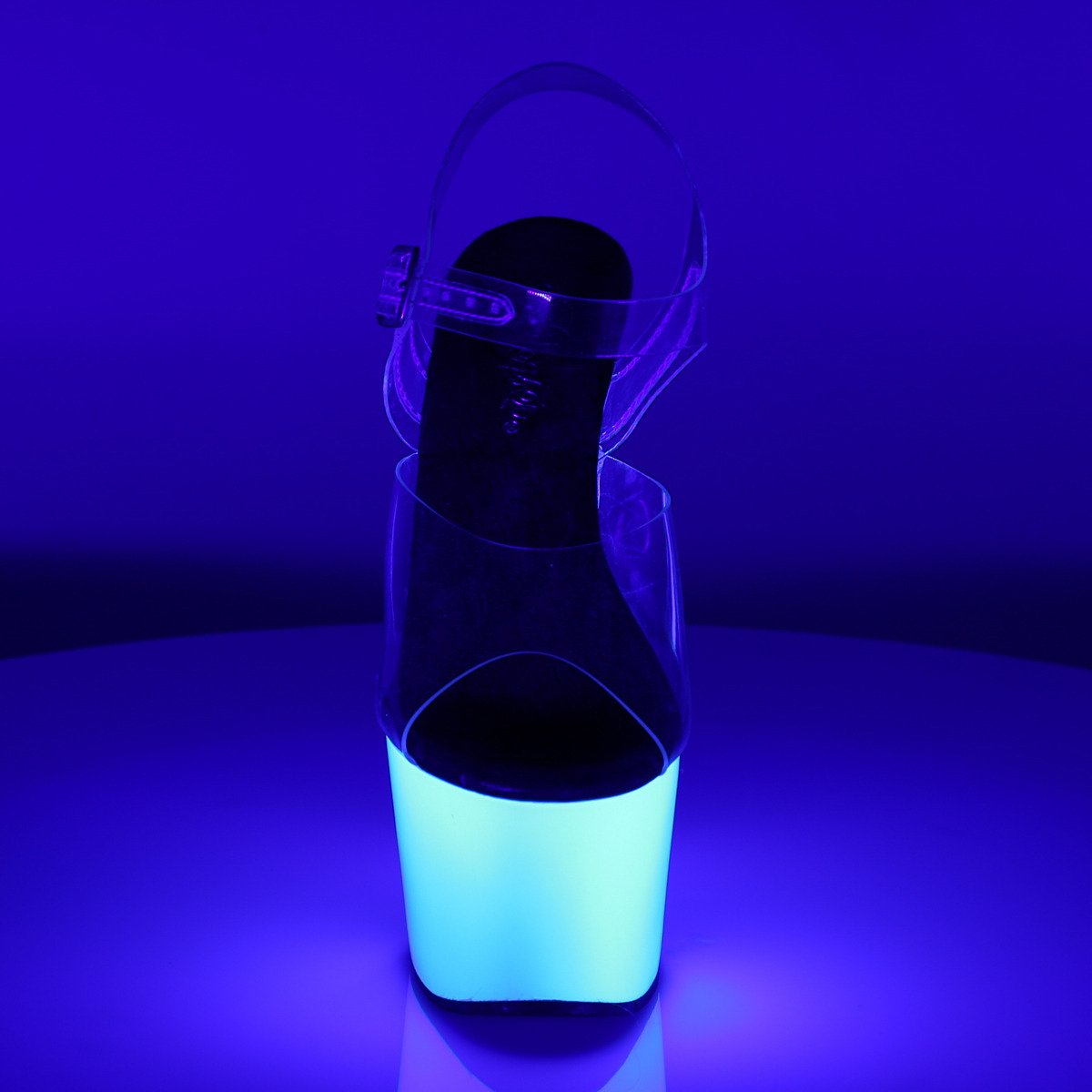 Pleaser Adore-708UV C/NW - Clear Uv Reactive High-Platform Sandals