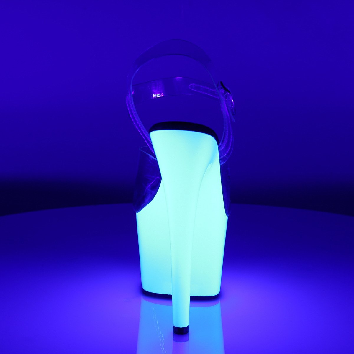 Pleaser Adore-708UV C/NW - Clear Uv Reactive High-Platform Sandals