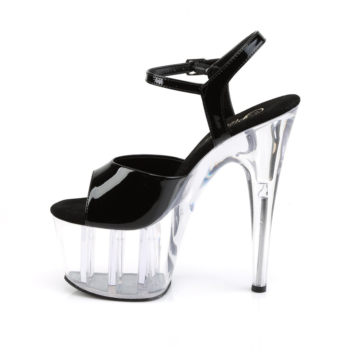 Pleaser Adore-709 B/C - Shiny Black High-Platform Sandals