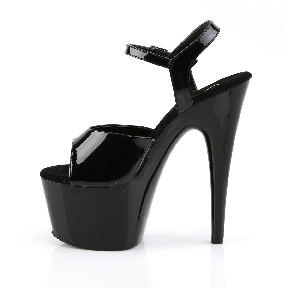 Pleaser Adore-709 B/M - Shiny Black High-Platform Sandals
